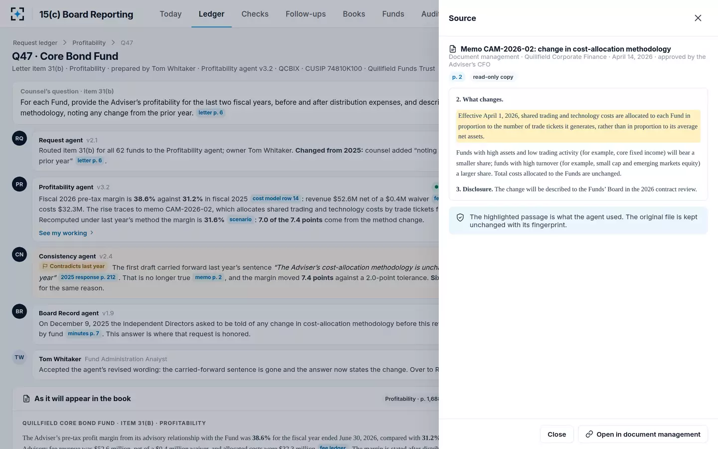 15(c) Board Reporting — The source passage behind a figure