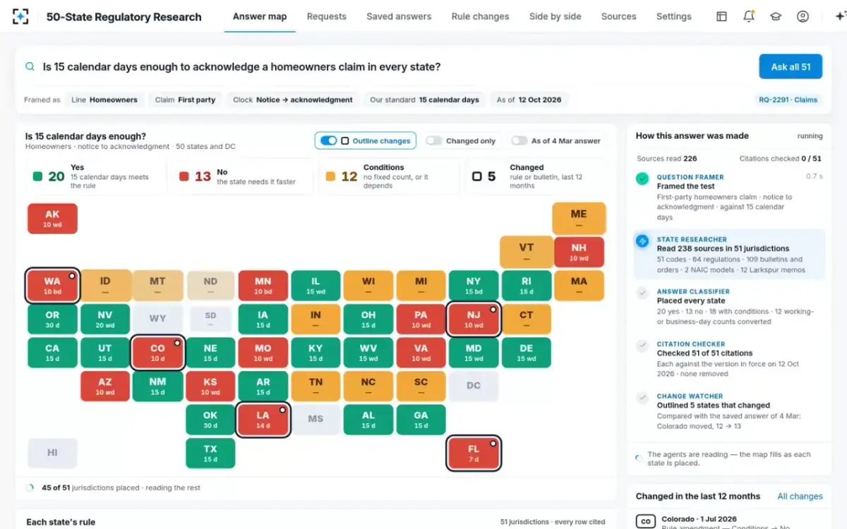 50-State Regulatory Research — Agents reading