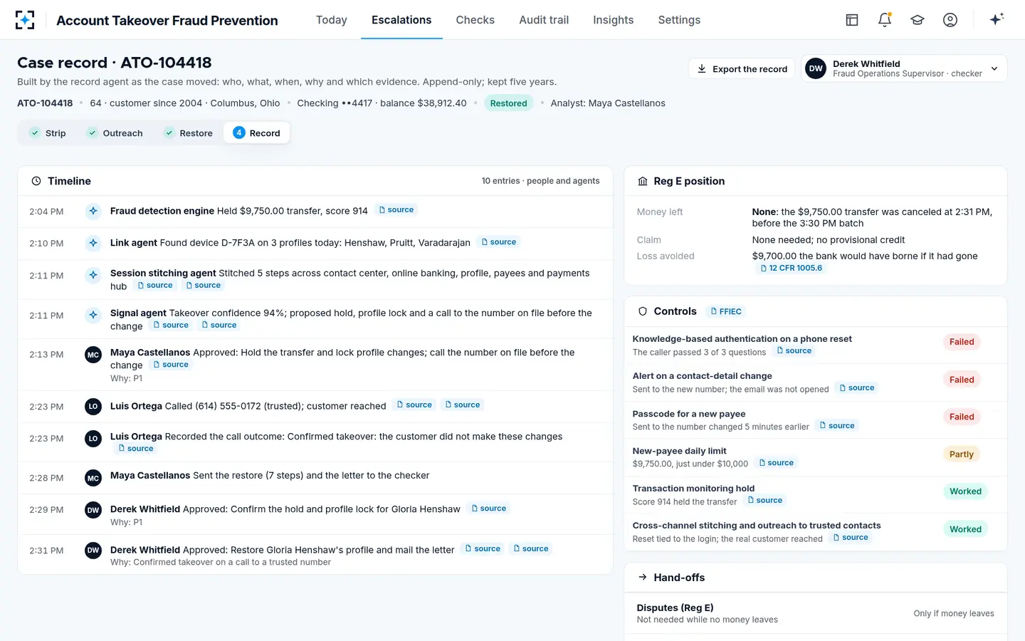 Account Takeover Fraud Prevention — The case record