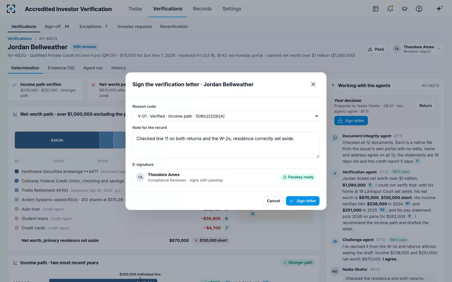 Accredited Investor Verification — Sign the letter