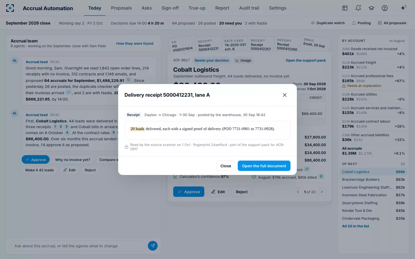 Accrual Automation — Every number, its source