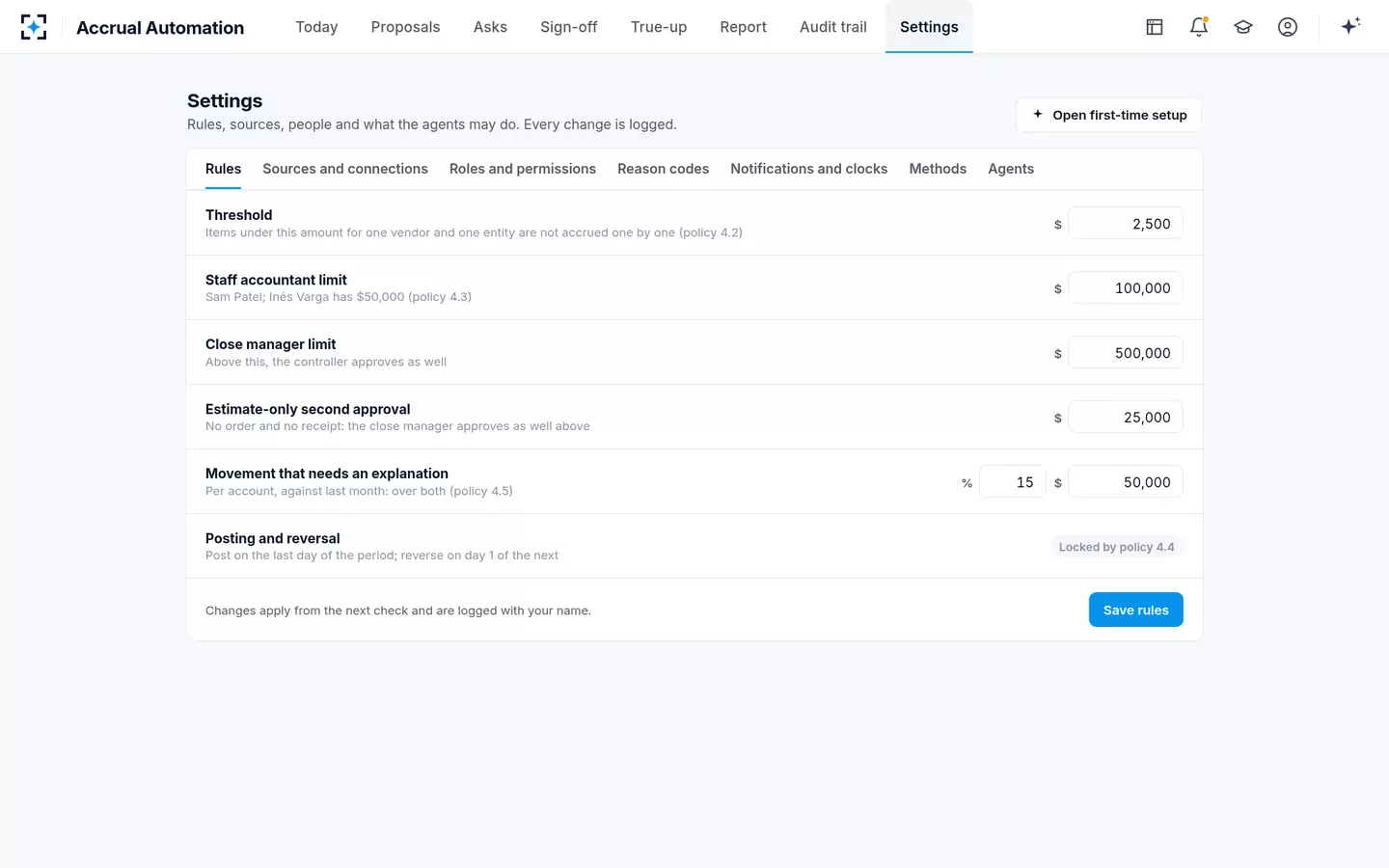 Accrual Automation — Your rules