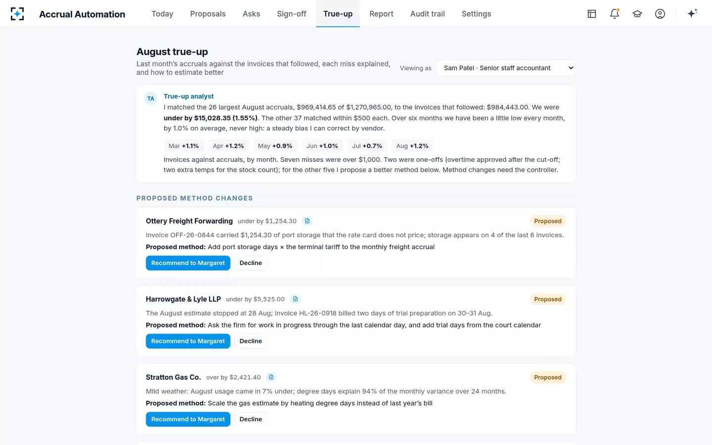 Accrual Automation — Last month's true-up
