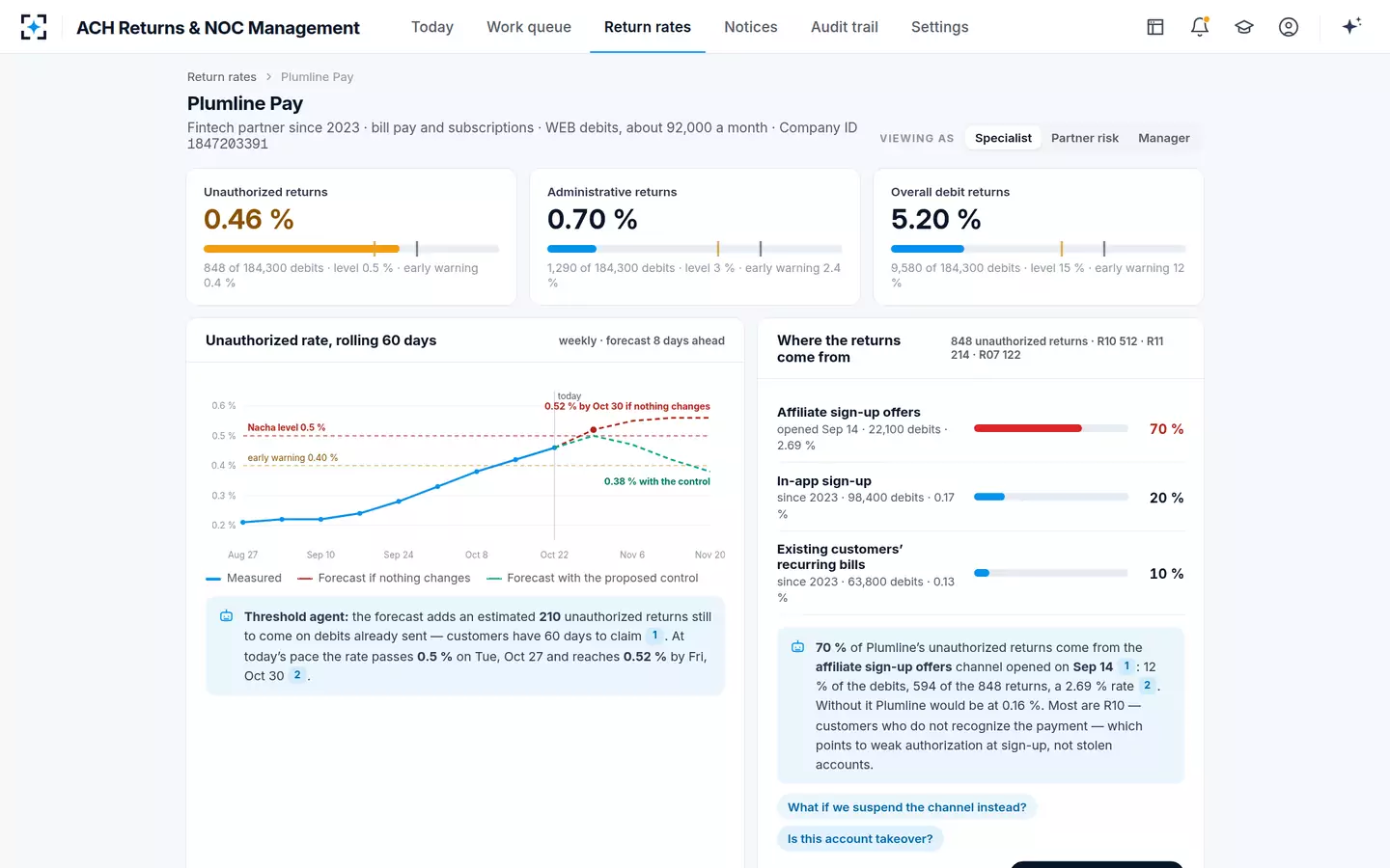 ACH Returns & NOC Management — The cause, found in the data