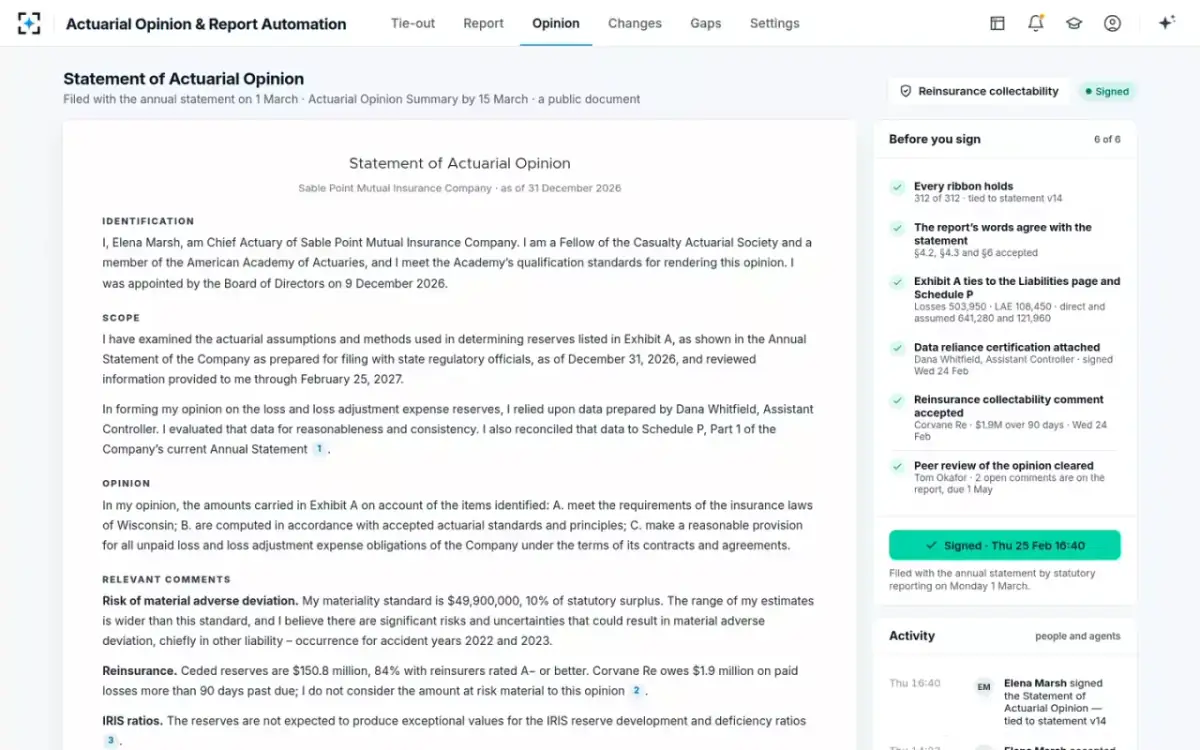Actuarial Opinion & Report Automation — Signed