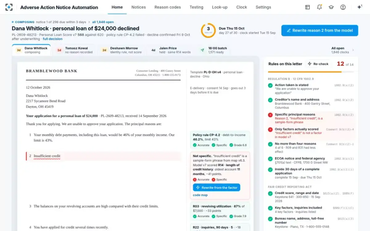 Adverse Action Notice Automation — The notice composer