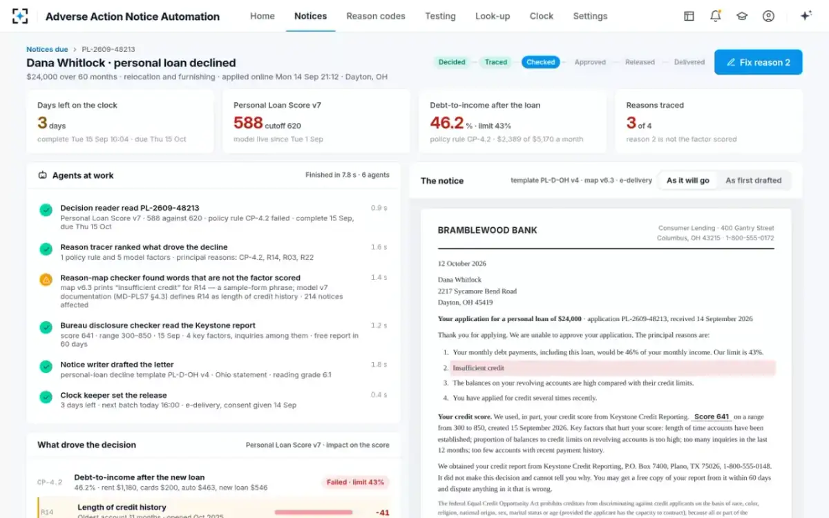 Adverse Action Notice Automation — The full decision