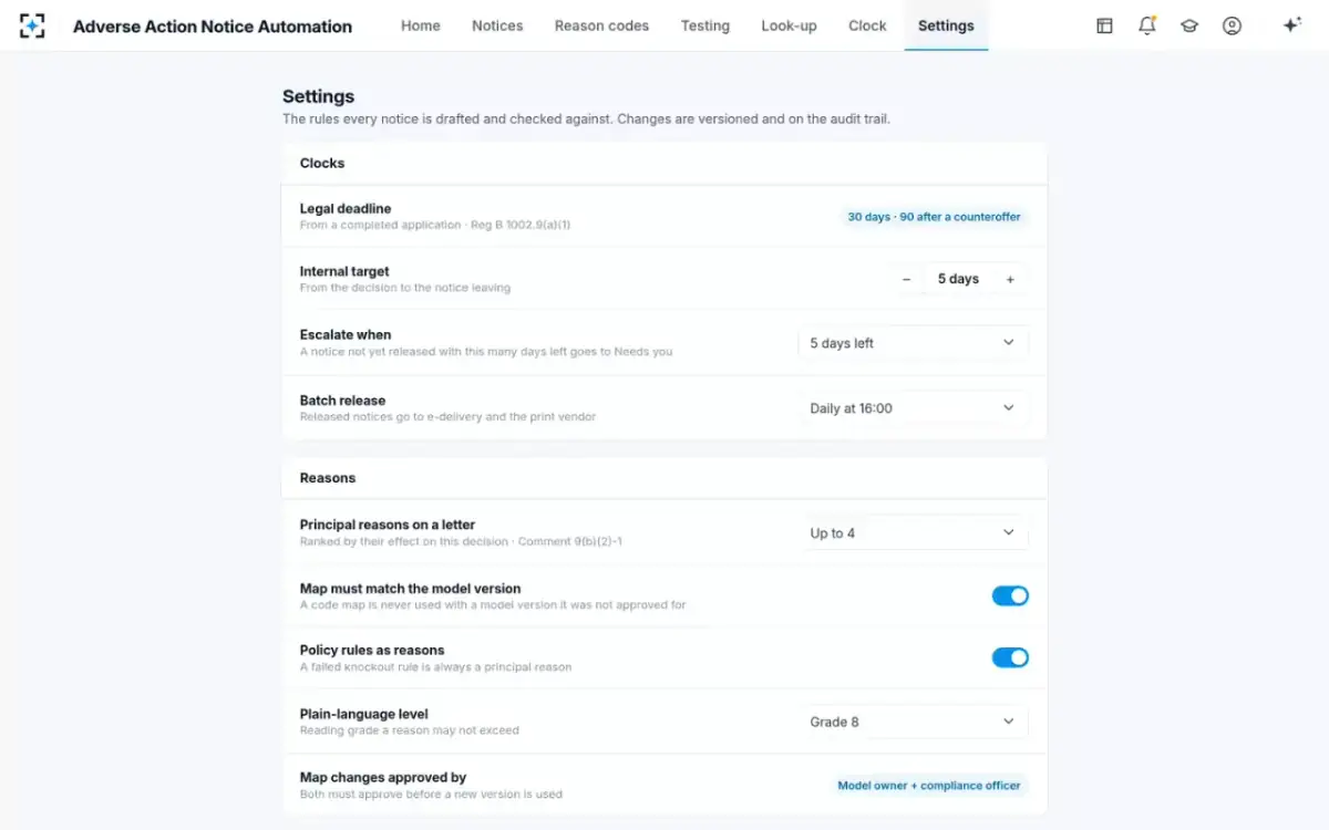 Adverse Action Notice Automation — Your rules