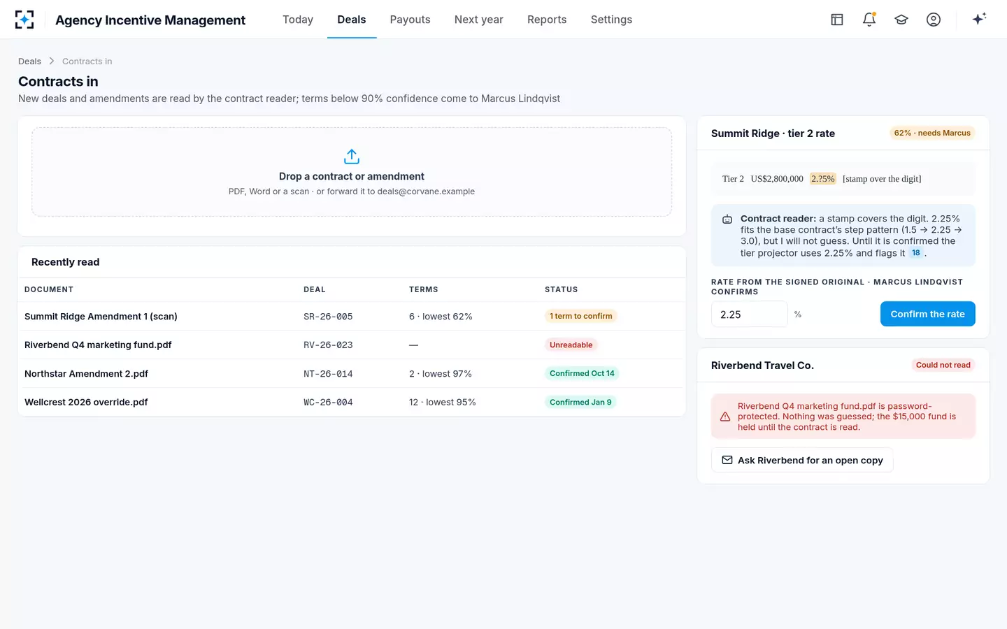 Agency Incentive Management — Contracts in