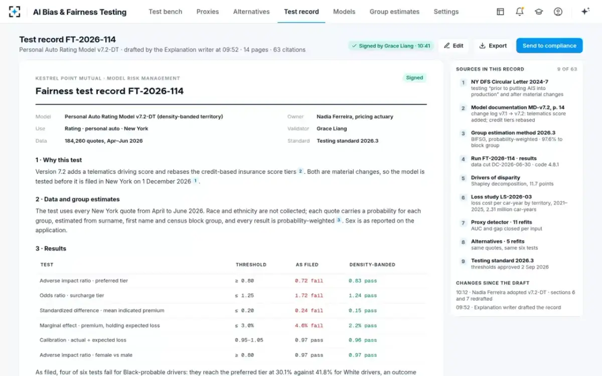AI Bias & Fairness Testing — Signed and sealed