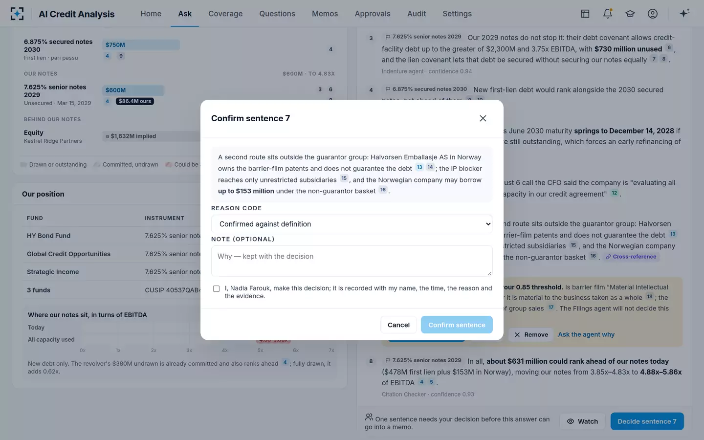 AI Credit Analysis — A person decides