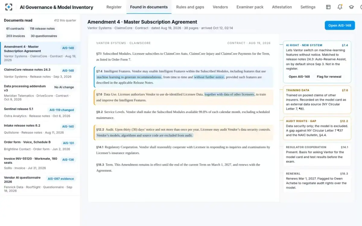 AI Governance & Model Inventory — Found in documents