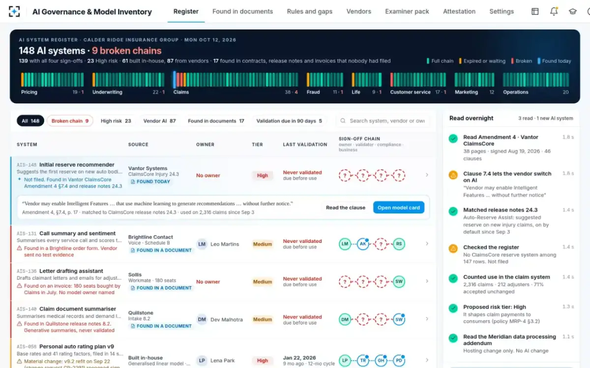 AI Governance & Model Inventory — The AI nobody filed