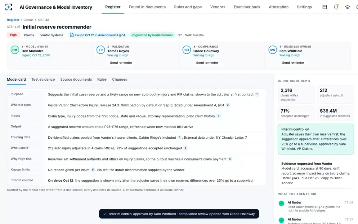 AI Governance & Model Inventory — The sign-off chain