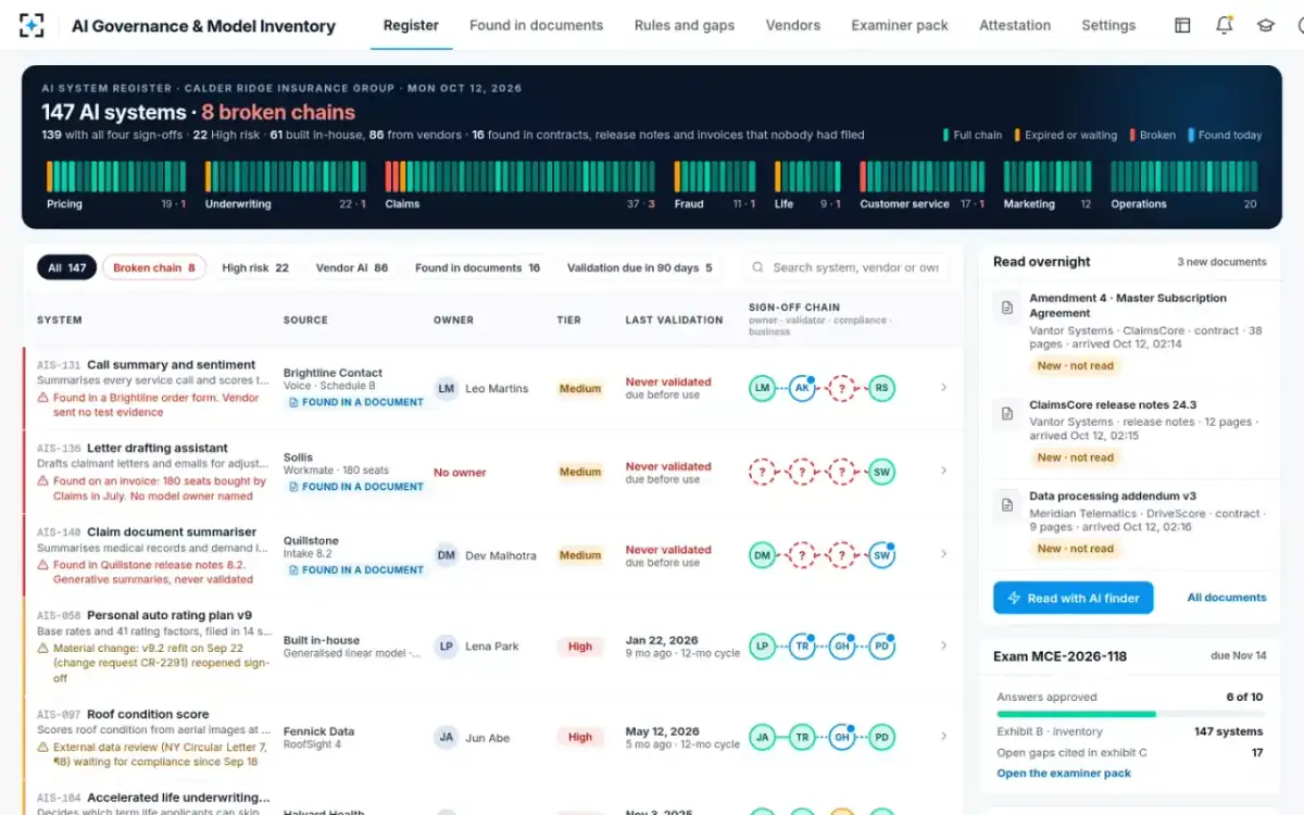 AI Governance & Model Inventory — The AI system register