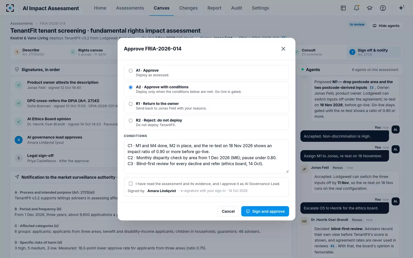 AI Impact Assessment — Approve with conditions