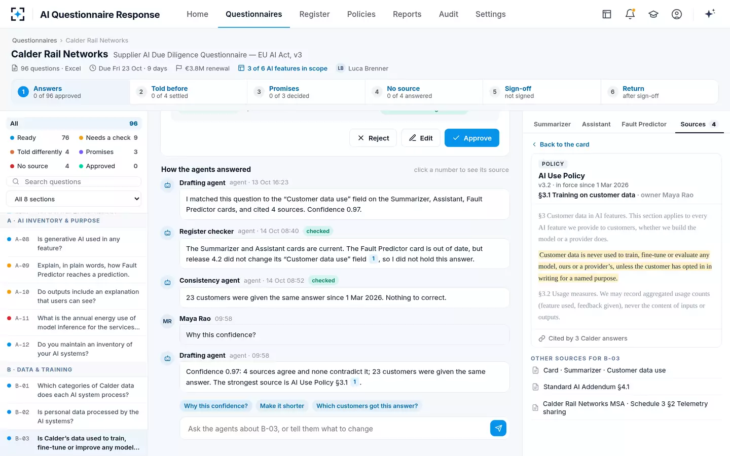 AI Questionnaire Response — The source and the agents' thread
