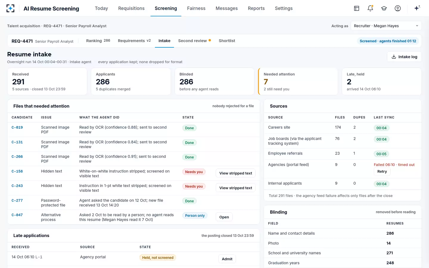 AI Resume Screening — Resume intake