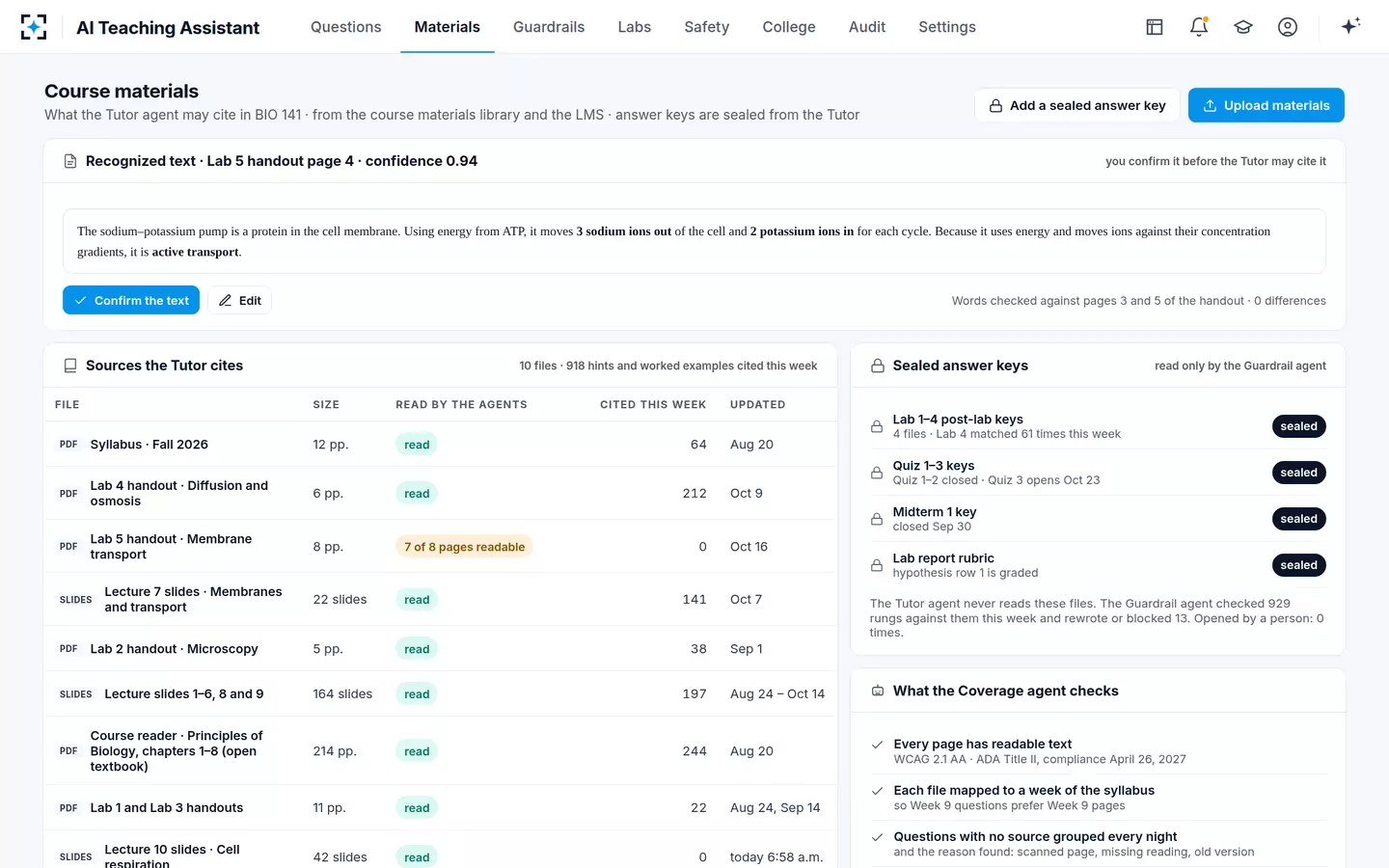 AI Teaching Assistant — No source? The agent finds why and fixes it with you