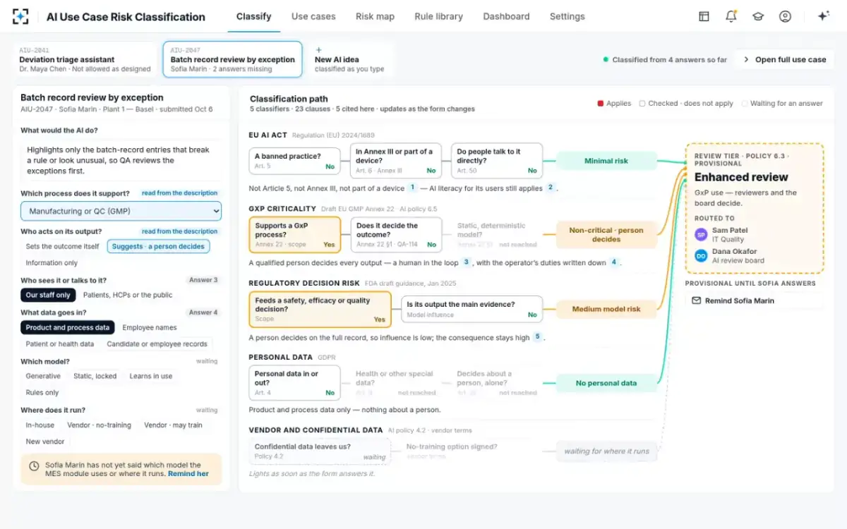 AI Use Case Risk Classification — Provisional until the sponsor answers