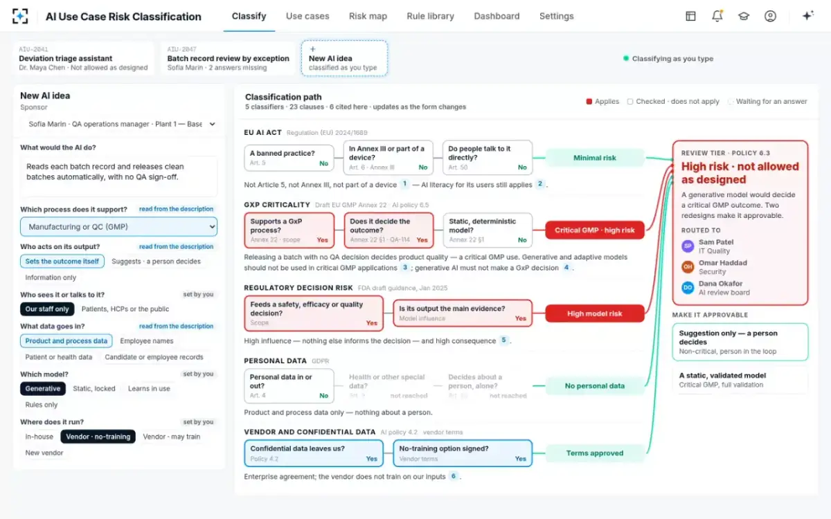 AI Use Case Risk Classification — A new idea, classified as it is typed
