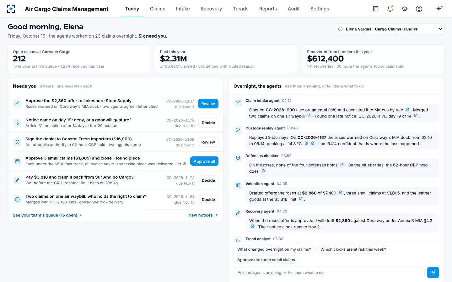 Air Cargo Claims Management — Today