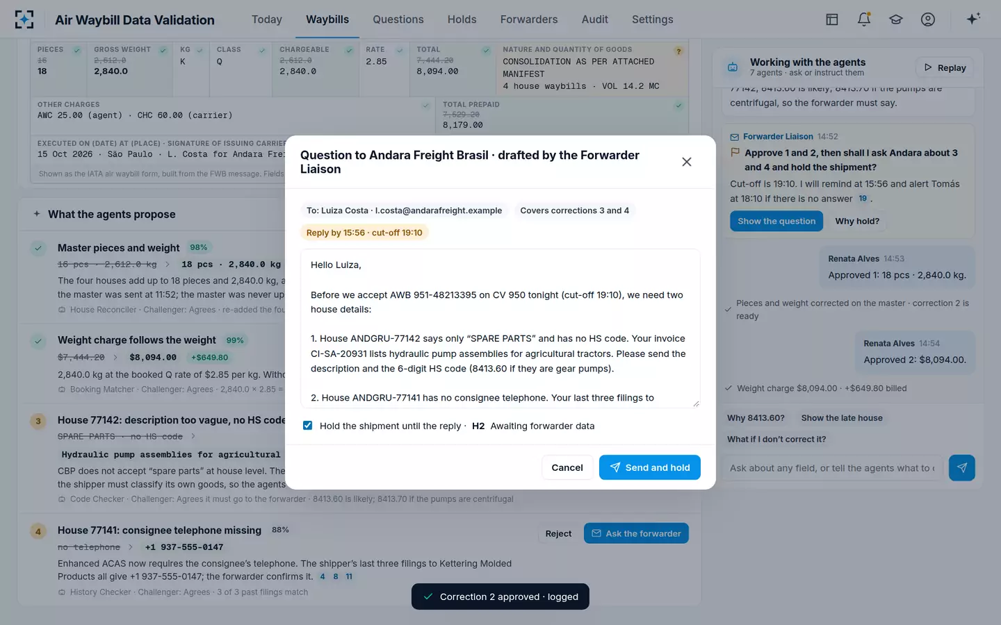 Air Waybill Data Validation — The question to the forwarder