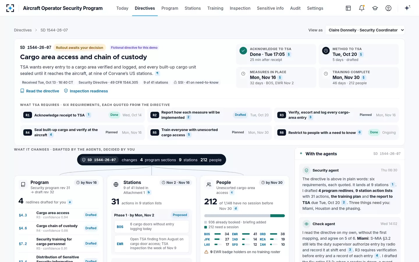 Aircraft Operator Security Program — The directive rollout