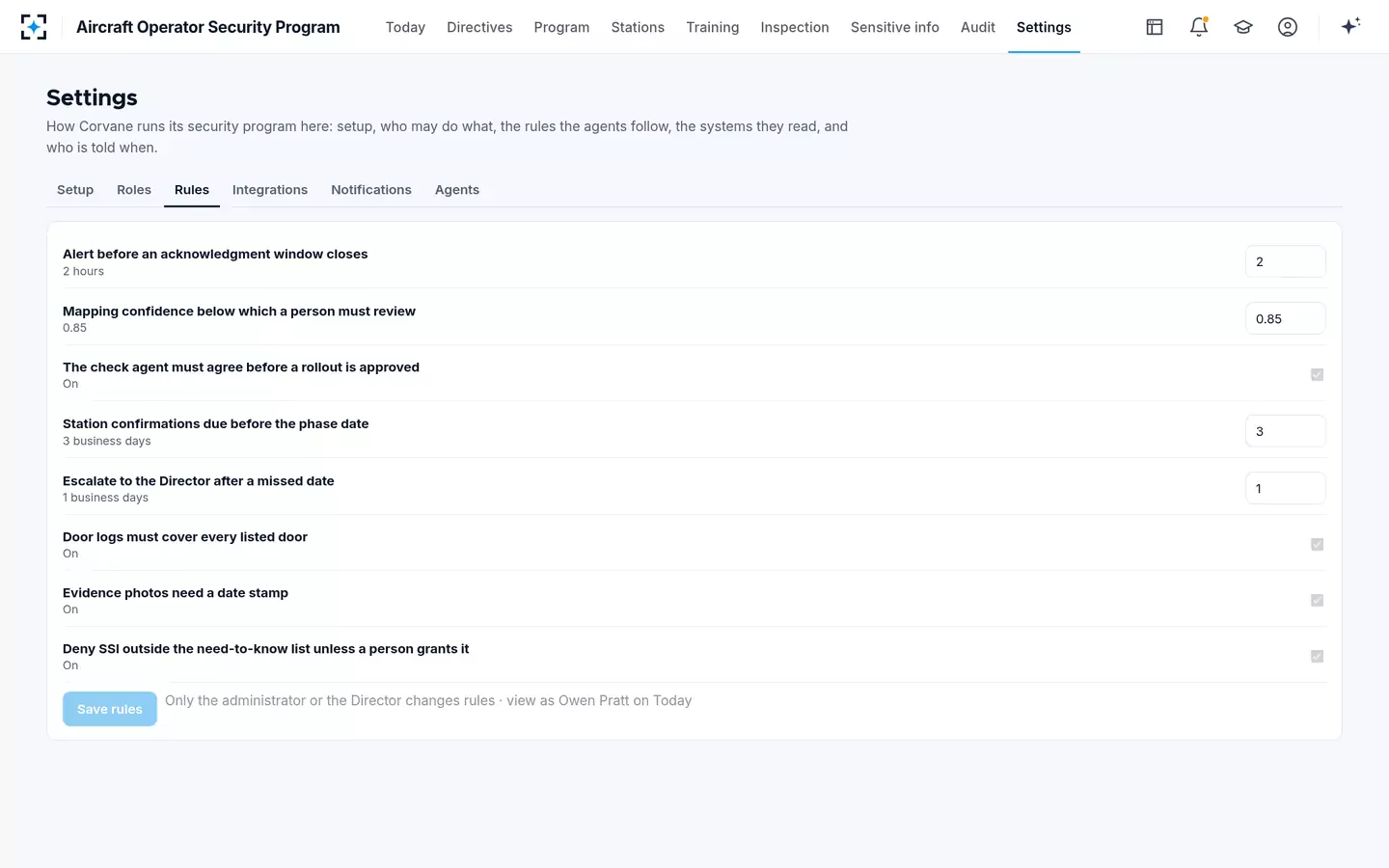 Aircraft Operator Security Program — Your rules