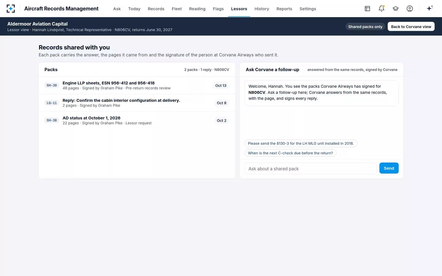 Aircraft Records Management — The lessor's view