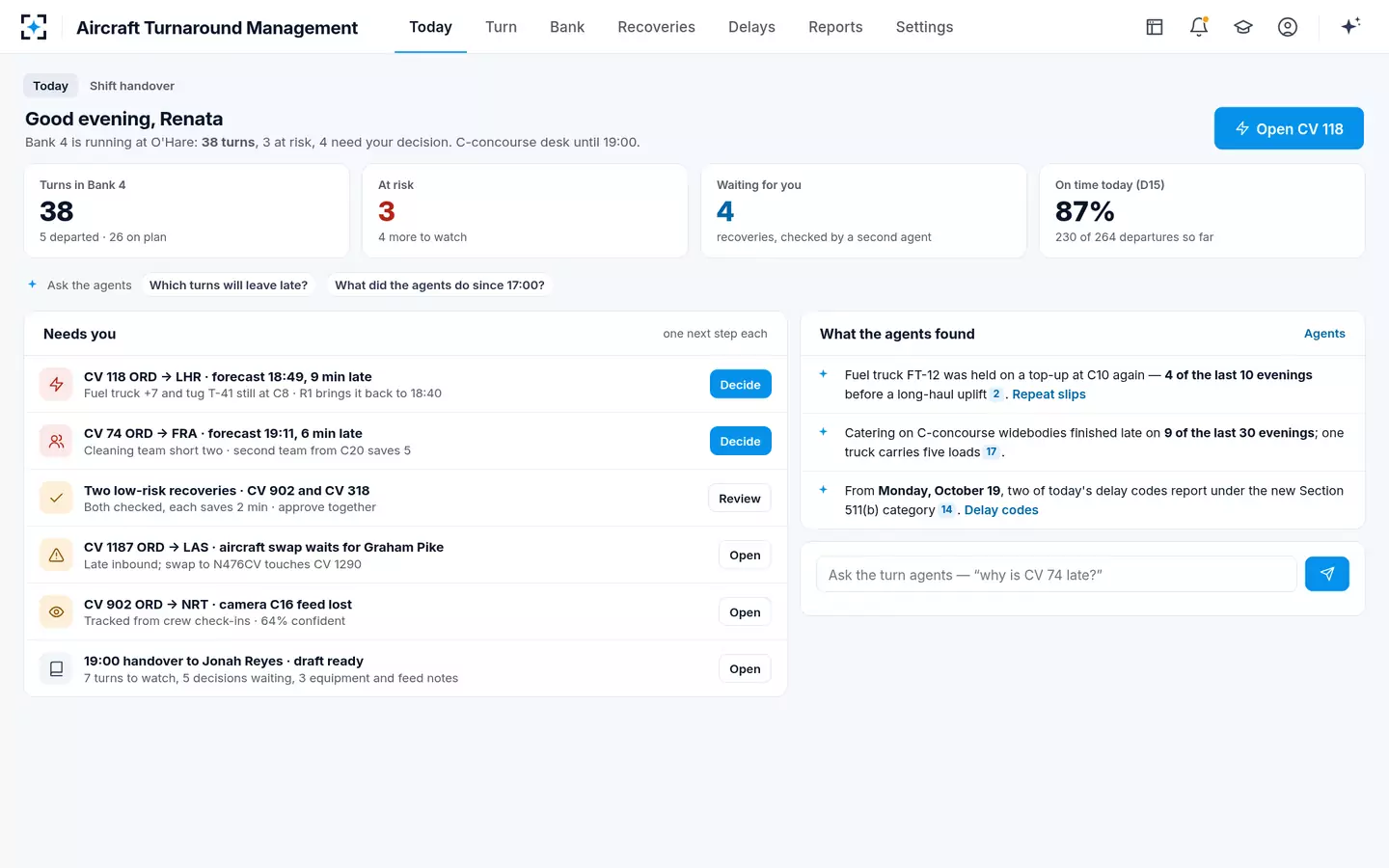 Aircraft Turnaround Management — Today