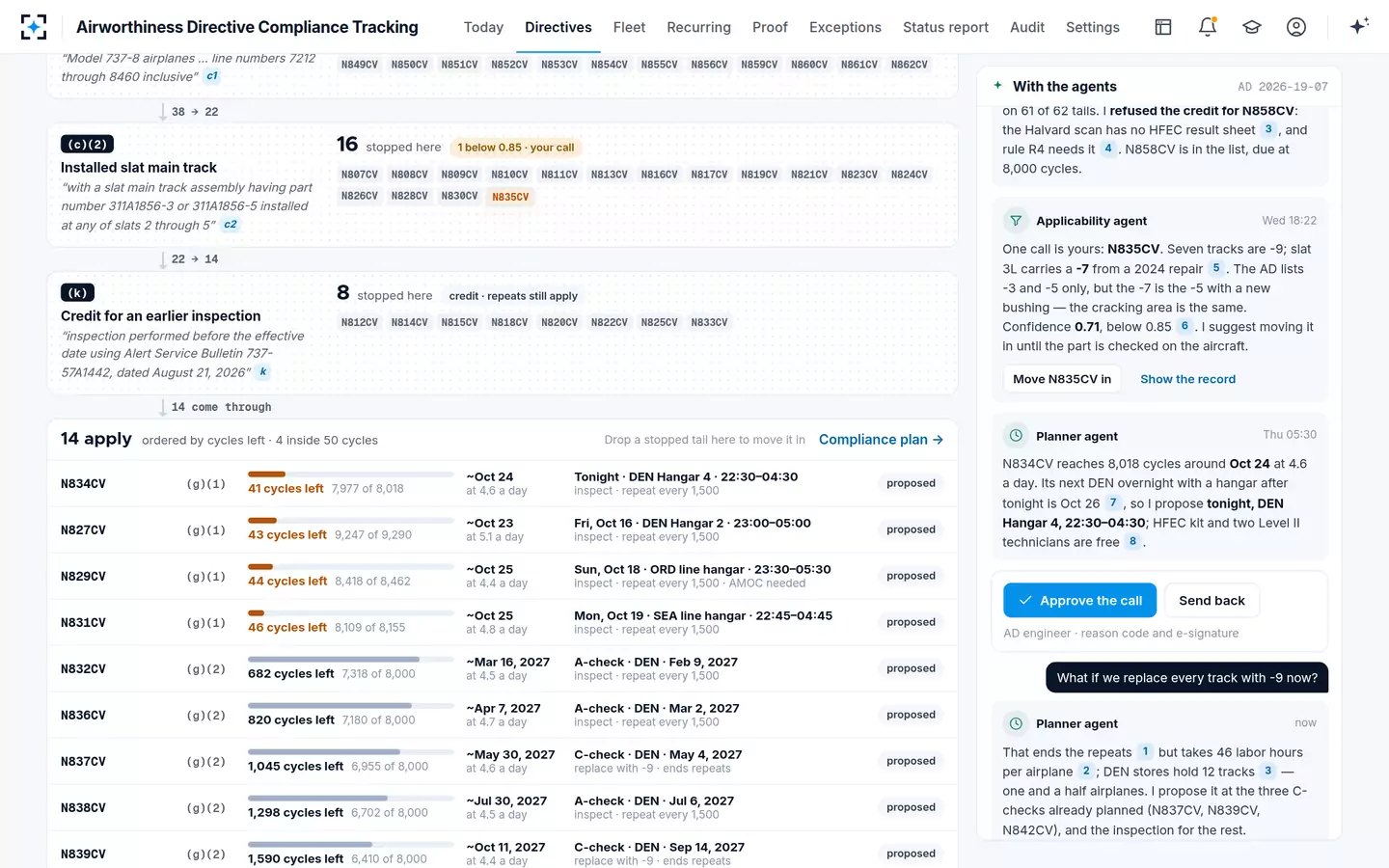 Airworthiness Directive Compliance Tracking — Asking the agents