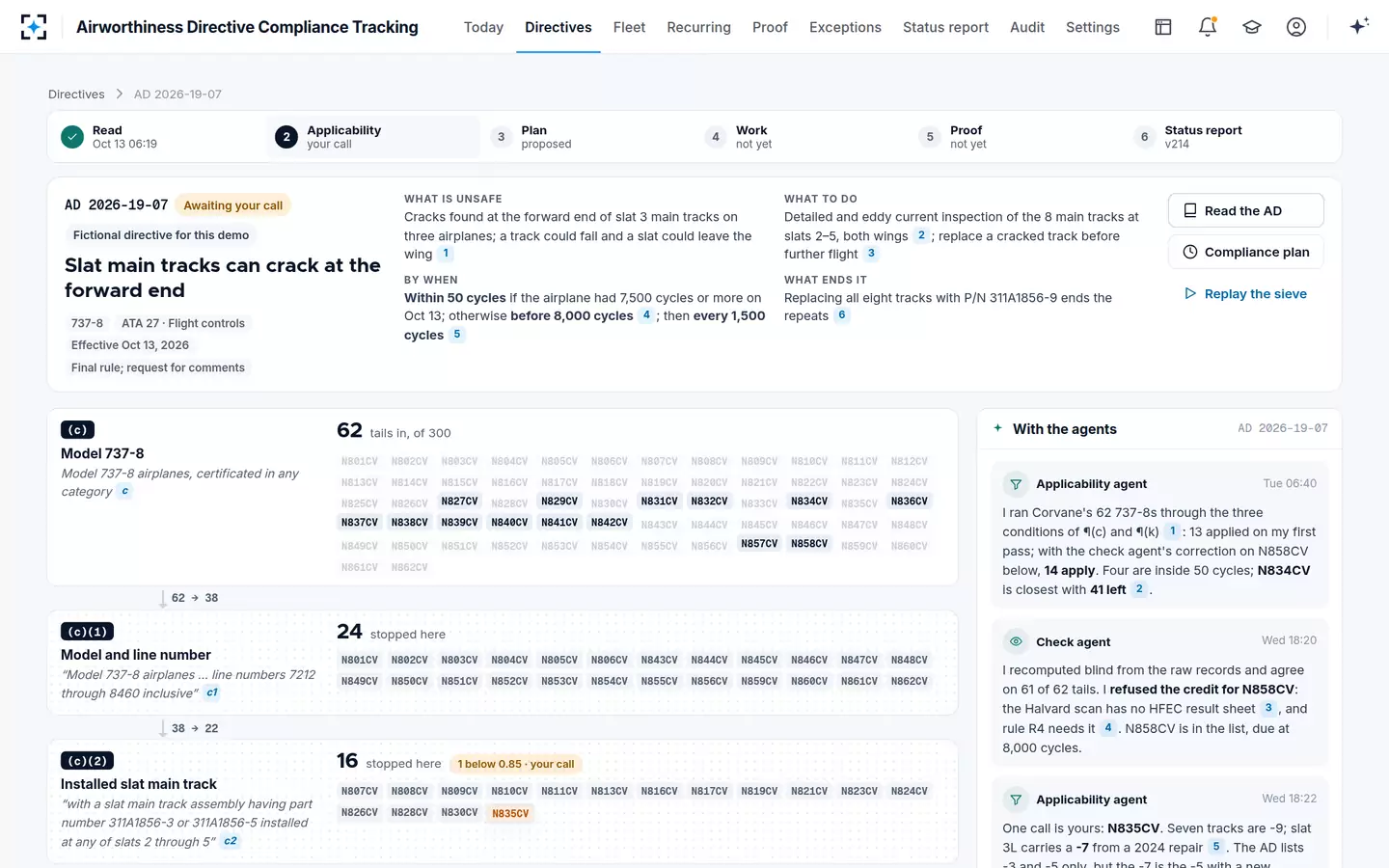 Airworthiness Directive Compliance Tracking — The AD applicability sieve