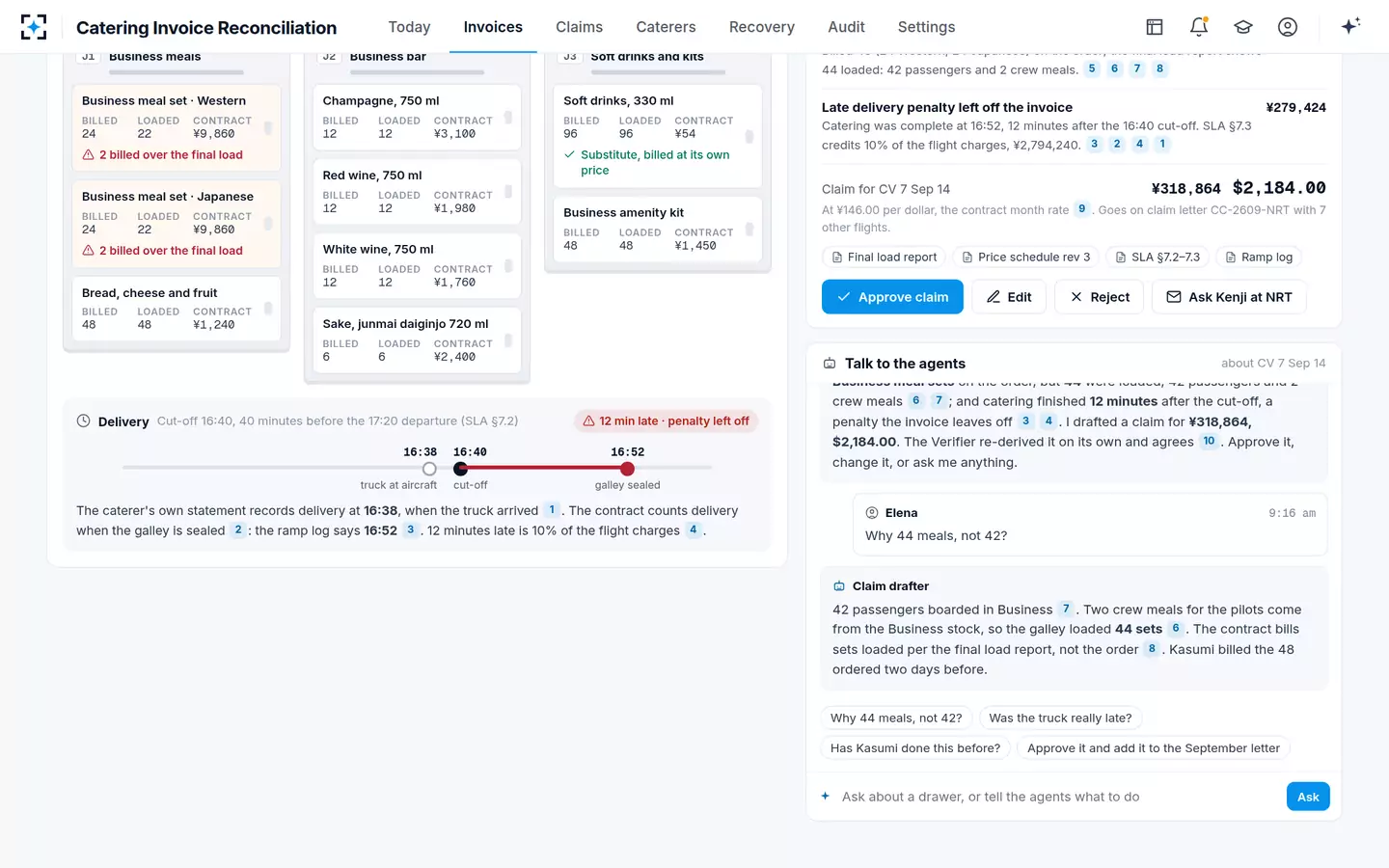 Catering Invoice Reconciliation — Ask why