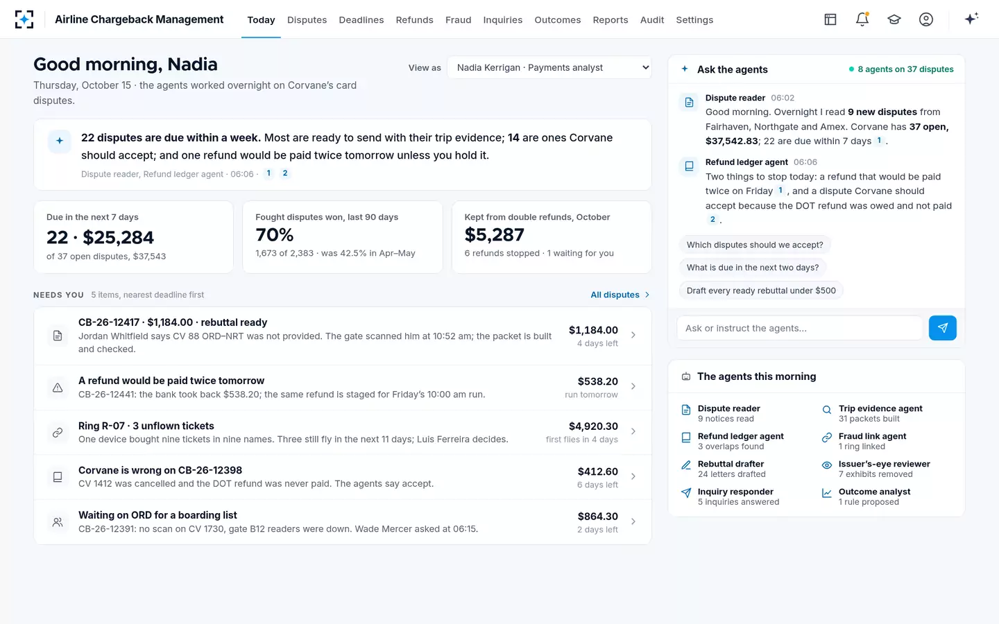 Airline Chargeback Management — Today