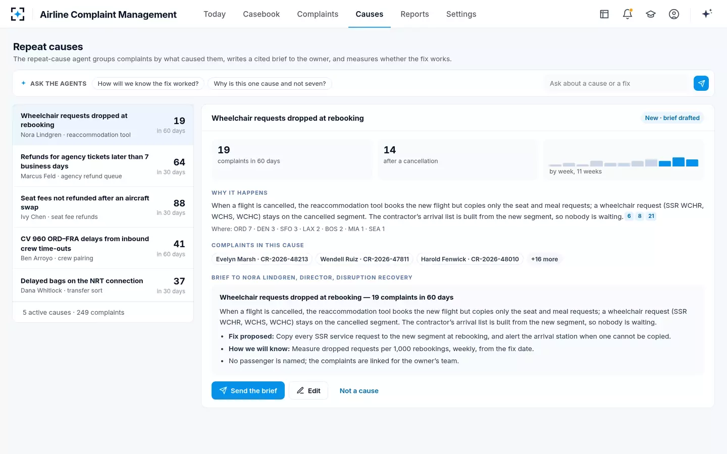 Airline Complaint Management — Repeat causes