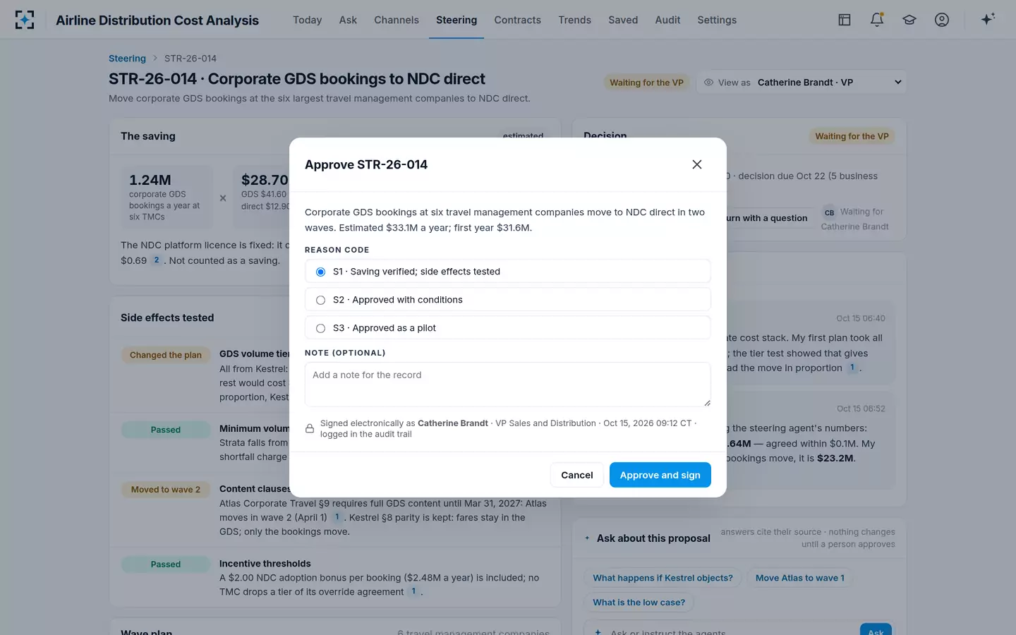 Airline Distribution Cost Analysis — Approve and sign