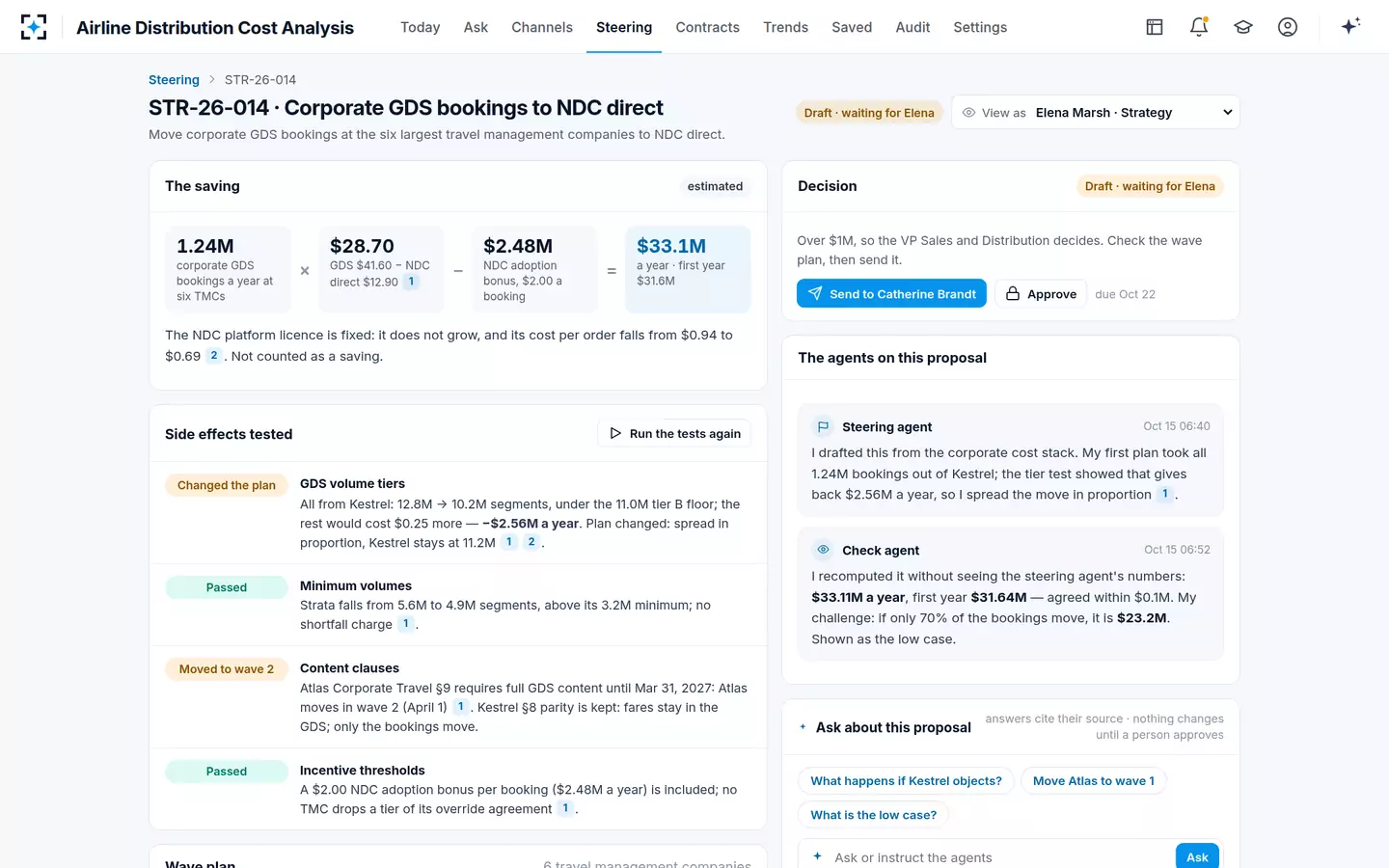Airline Distribution Cost Analysis — A tested steering proposal