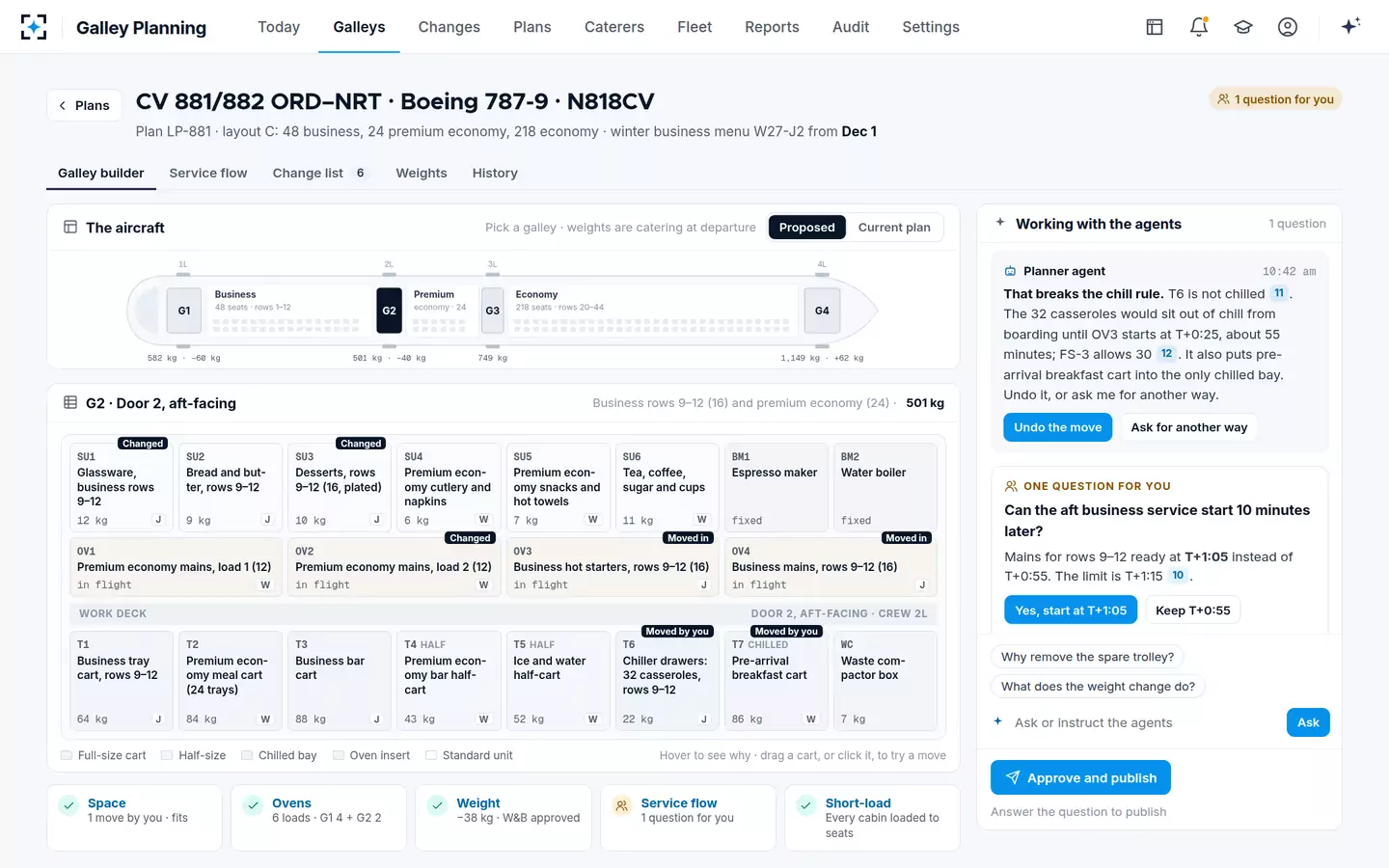 Galley Planning — Drag to ask