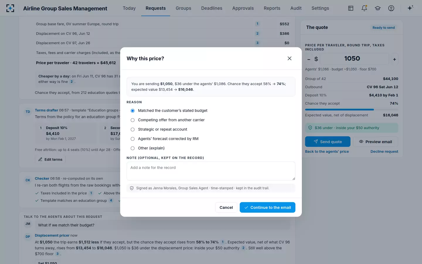 Airline Group Sales Management — A reason for every discount