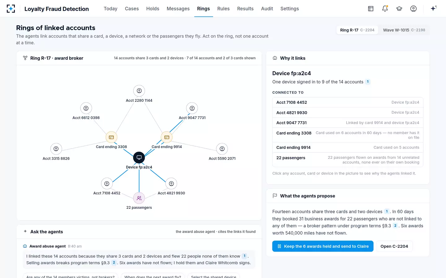 Loyalty Fraud Detection — Award broker rings