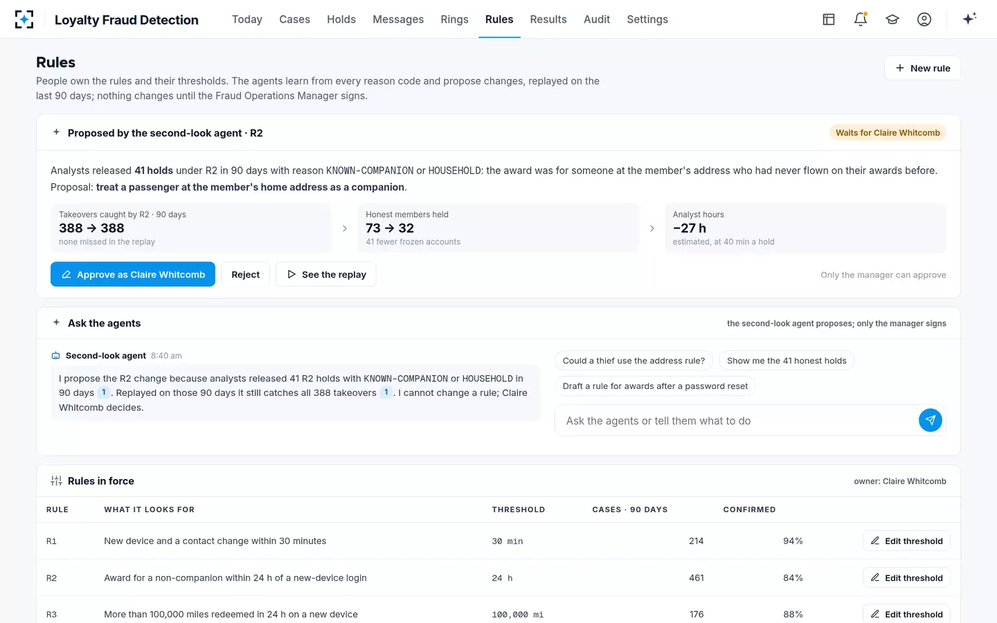 Loyalty Fraud Detection — Rules and the 90-day replay