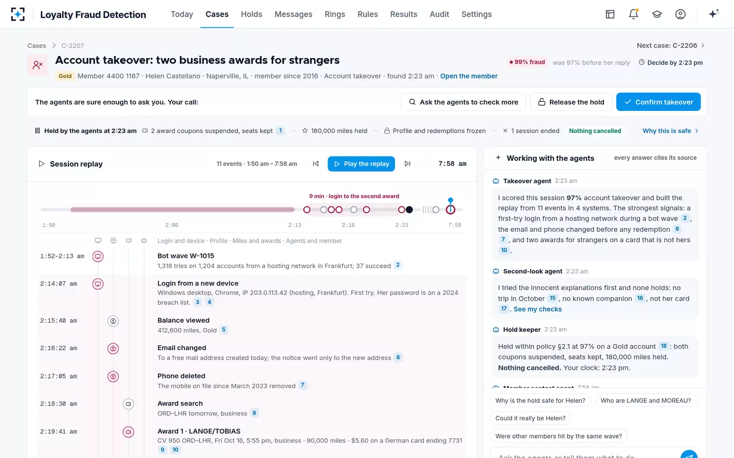 Loyalty Fraud Detection — The session replay