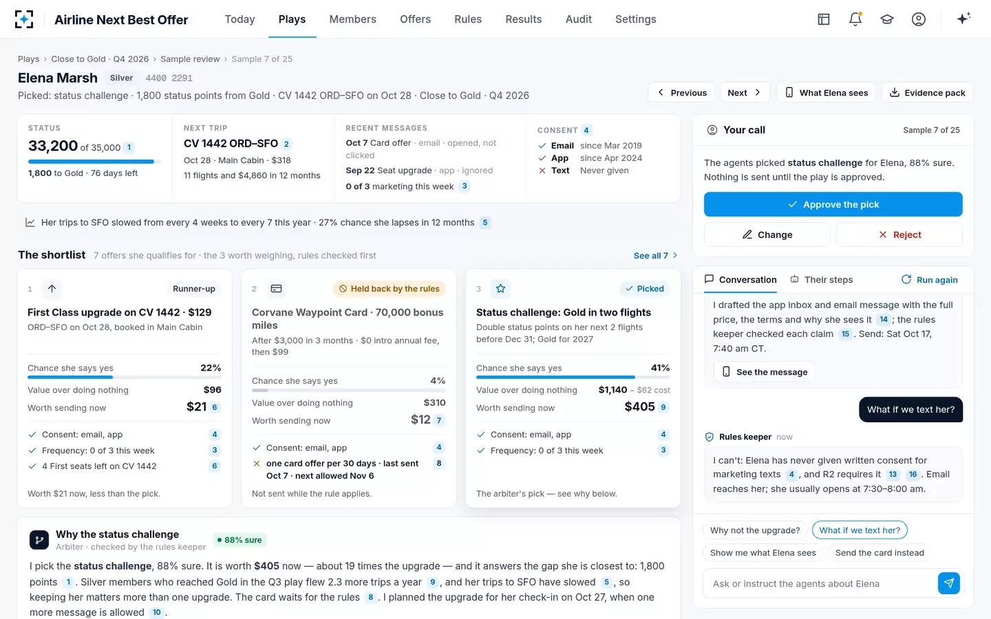 Airline Next Best Offer — Consent, checked first