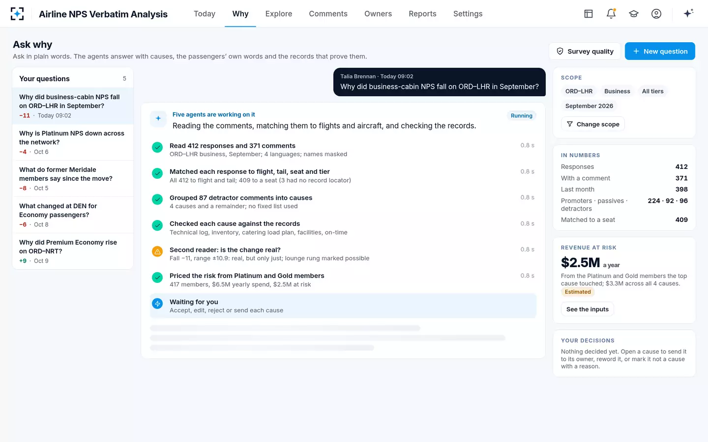 Airline NPS Verbatim Analysis — The agents at work