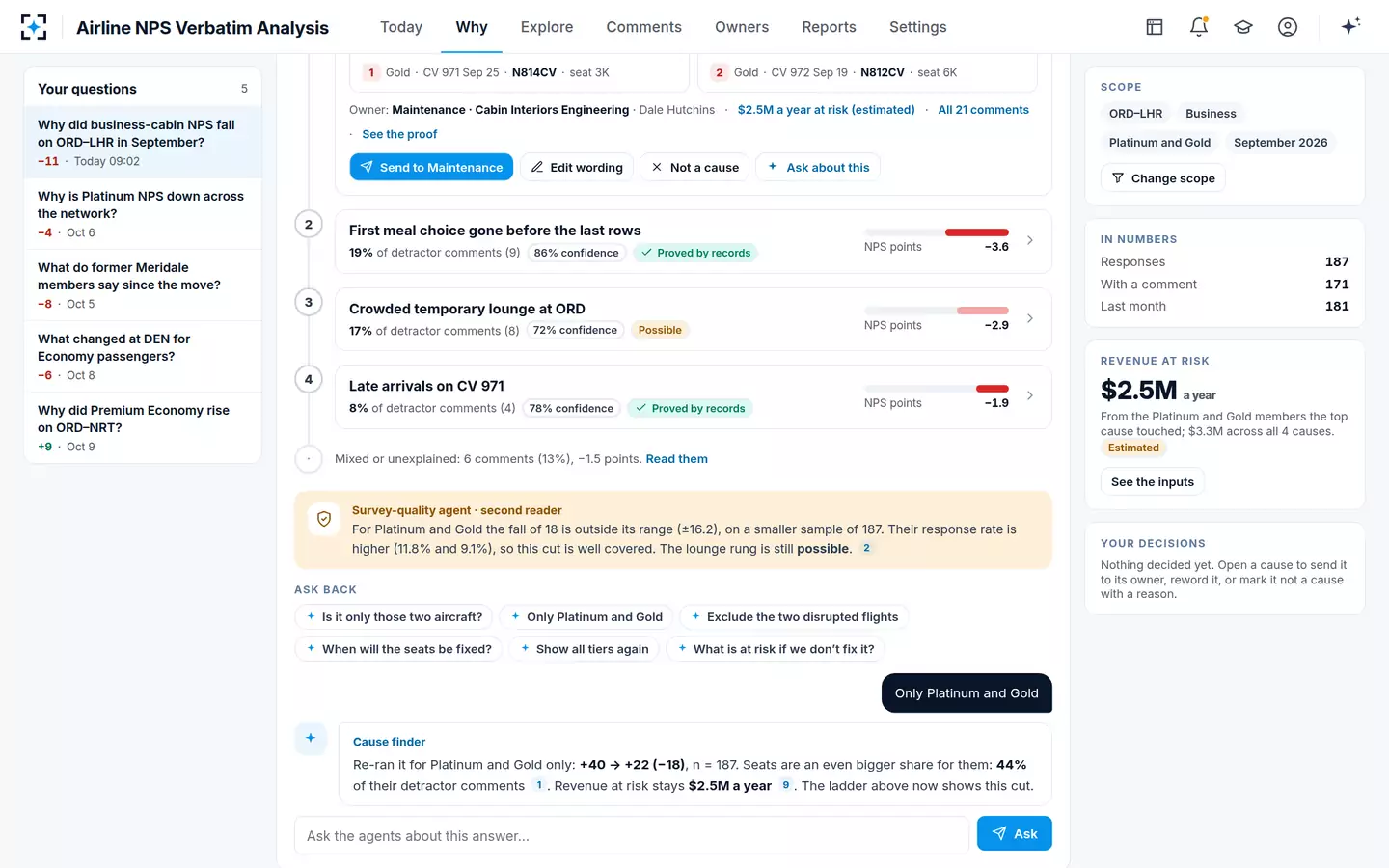 Airline NPS Verbatim Analysis — Ask back