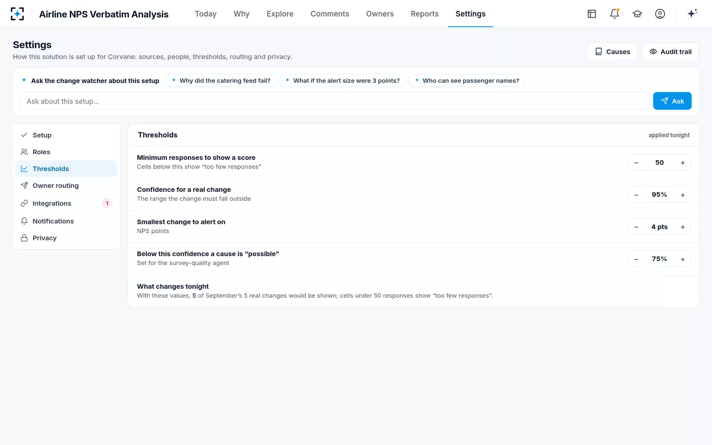 Airline NPS Verbatim Analysis — Your thresholds