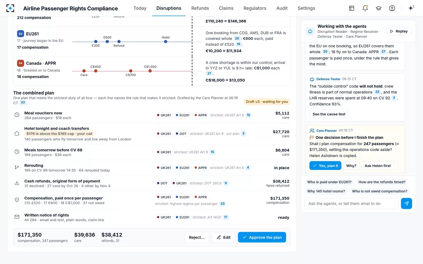 Airline Passenger Rights Compliance — The combined plan