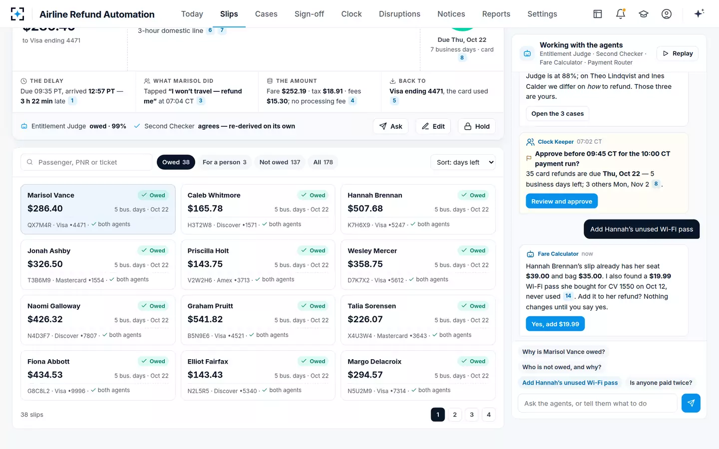Airline Refund Automation — Working with the agents
