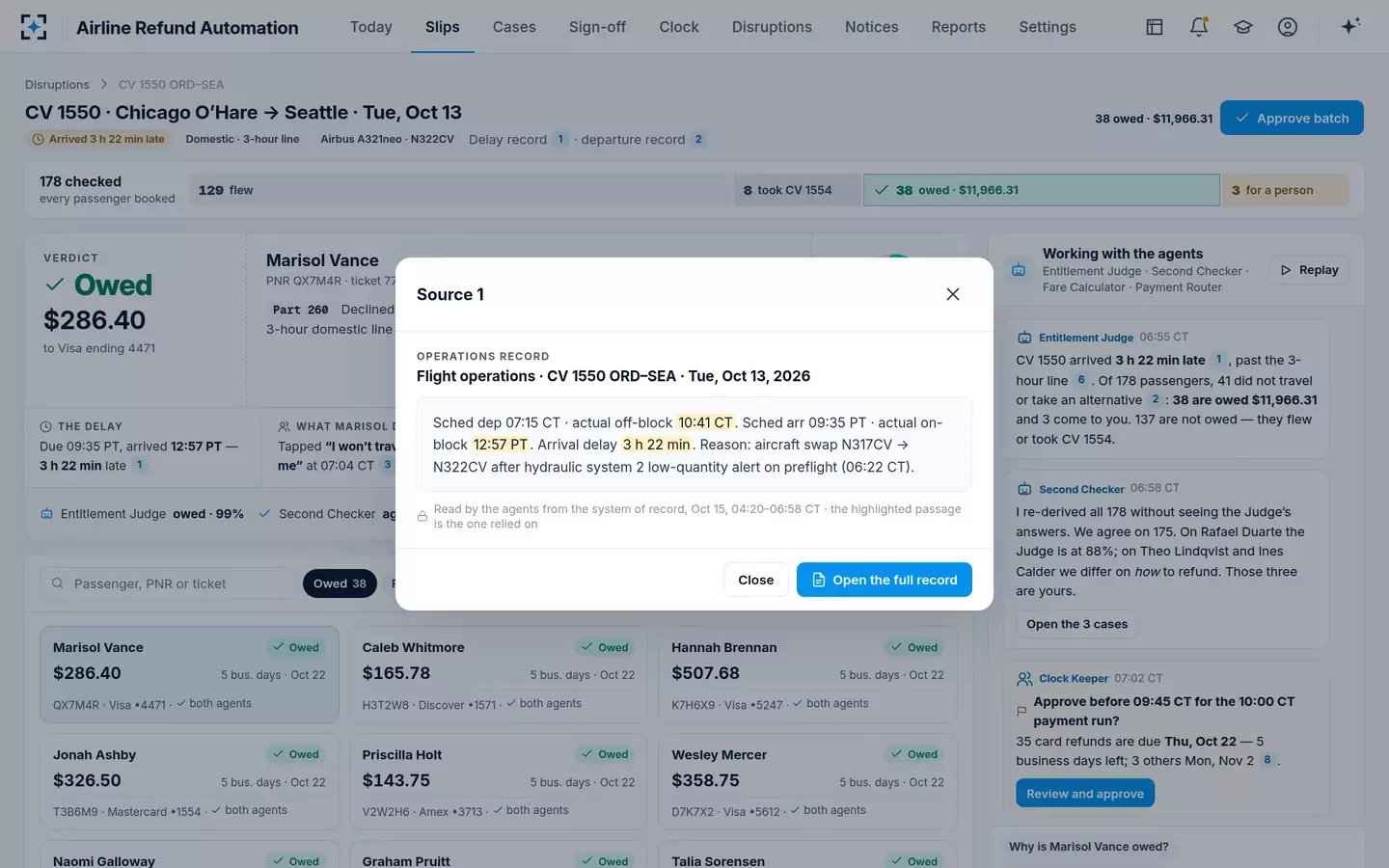 Airline Refund Automation — The evidence behind a refund